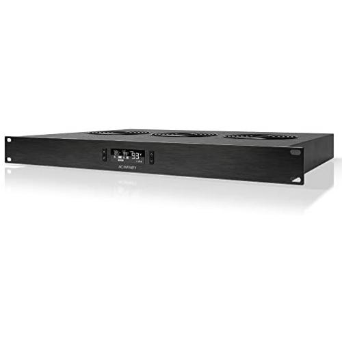 AC Infinity CLOUDPLATE T2, Rack Mount Fan 1U, Top Exhaust Airflow, for cooling AV, Home Theater, Network 19” Racks