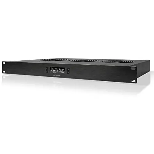AC Infinity CLOUDPLATE T2, Rack Mount Fan 1U, Top Exhaust Airflow, for cooling AV, Home Theater, Network 19” Racks