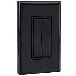 RunLessWire Click for Philips Hue Wireless Dimmer Light Switch, Smart Switch with Battery-Free Installation (Switch, Black)