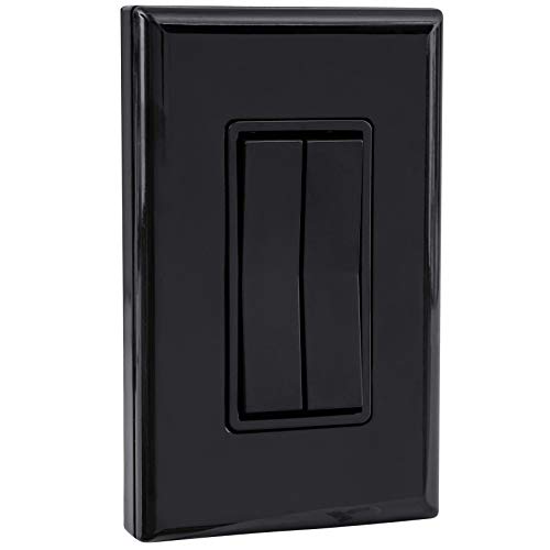 RunLessWire Click for Philips Hue Wireless Dimmer Light Switch, Smart Switch with Battery-Free Installation (Switch, Black)