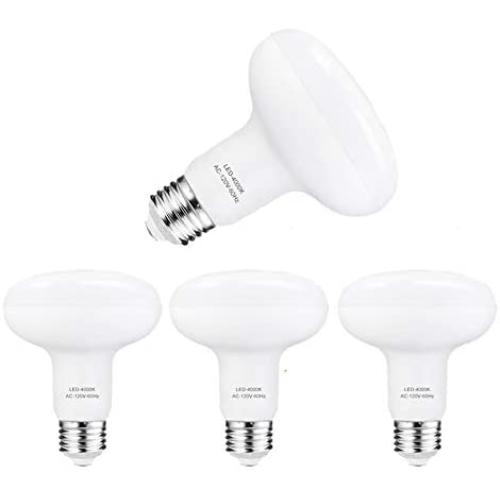 LED Bulb R30 or BR30 , 12W (100W Equivalent), 1260 Lumens, Upgrade for 100W Bulb, 4000K Natural White Color, for Recessed Can Use, Wide Indoor Flood Lights, Dimmable, (Pack of 4)