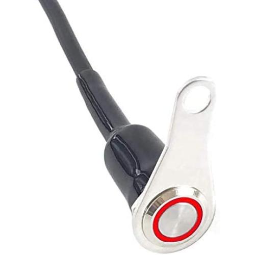 Universal Stainless Steel LED Motorcycle Switch Horn Handlebar Adjustable Mount Waterproof Switches Button DC12V momentary Actions Cycling retail (A-Red-Momentary)