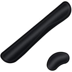 O-Best Memory Foam Set Keyboard Wrist Rest Pad & Mouse Wrist Rest Support for Office, Computer, Laptop, Mac - Durable & Comfortable & Lightweight for Easy Typing & Pain Relief (Black)