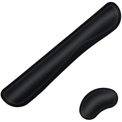 O-Best Memory Foam Set Keyboard Wrist Rest Pad & Mouse Wrist Rest Support for Office, Computer, Laptop, Mac - Durable & Comfortable & Lightweight for Easy Typing & Pain Relief (Black)