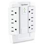 CyberPower CSB600WS Surge Protector, 900J/125V, 6 Swivel Outlets, Wall Tap, White