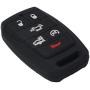 WEIBISS 2 Pack 6 Buttons Smart Rubber Key Fob Remote Cover Keyless Entry Case Holder Protector Skin Compatible with Dodge 2019 2020 2021 Ram 1500 Laramie Longhorn, Black Blue