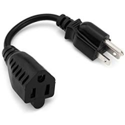 6-Inch Power Extension Cable, 5-Pack, Outlet Saver, 18 AWG