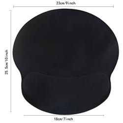 Mouse Pads for Computers Ergonomic Memory Foam Nonslip Plain Black Wrist Support--Lightweight Rest Mousepad for Office,Gaming,Computer, Laptop & Mac,Pain Relief,at Home Or Work (Plain Black)