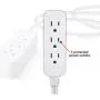 GE White, Designer Extension Surge Protection 5 Pack, Braided Power Cord, 8 ft, 3 Grounded Outlets, Flat Plug, Premium, Gray, 53248