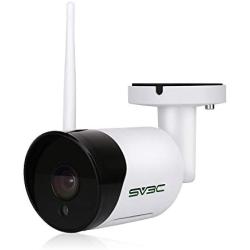 SV3C WiFi Outdoor Camera, 1080P HD Wireless Security IP CameraS, Waterproof Surveillance CCTV Camera with Two Way Audio, IR LED Motion Detection Night Vision Camera, Support Max 128GB SD Card