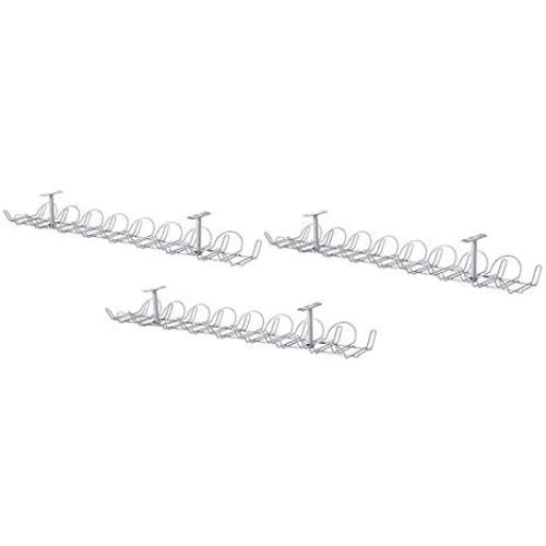 IKEA - SIGNUM Cable management, horizontal, silver color (FBA) 3-Pack