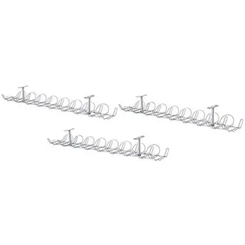 IKEA - SIGNUM Cable management, horizontal, silver color (FBA) 3-Pack