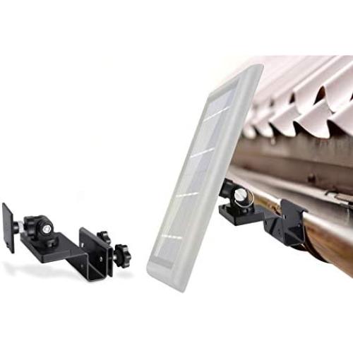 Wasserstein Gutter Mount Compatible with Ring, Arlo, Blink, Reolink Cams & Compatible Solar Panels (1 Pack, Black)