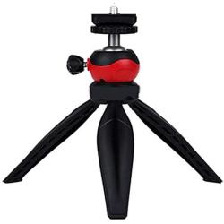 Coolux Mini Tripod Projector Mount with 360 Degrees Rotatable Heads for Projectors DSLR DVR Cameras Mini Webcam, Mount with Metal Ballhead for Camera … (Black(Red))