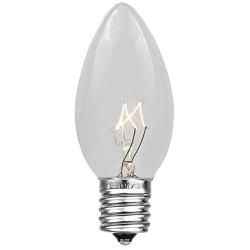 Novelty Lights 25 Pack C9 Outdoor Christmas Replacement Bulbs, Clear, E17/C9 Intermediate Base, 7 Watt…