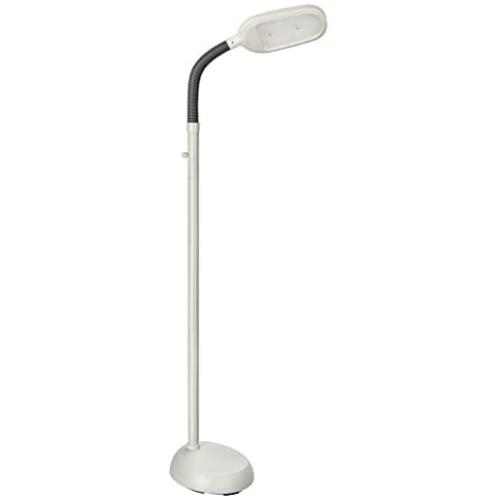 Floor Lamp, SHINE HAI Dimmable LED Reading Lamp 2500 Lumens, Natural Daylight Craft Light Full Spectrum, Sunlight Standing Lights with Adjustable Gooseneck for Sewing Living Room Bedroom Office, Grey