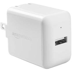 Amazon Basics One-Port USB Wall Charger for Phone, iPad, and Tablet, 12W - White