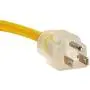 50 ft Extension Cord 14/3 SJTW with Lighted end - Yellow - Indoor / Outdoor Heavy Duty Extra Durability 13 AMP 125 Volts 1875 Watts by LifeSupplyUSA
