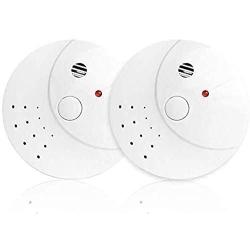 Photoelectric Smoke Detector Fire Alarm Battery-Operated 2 Pack