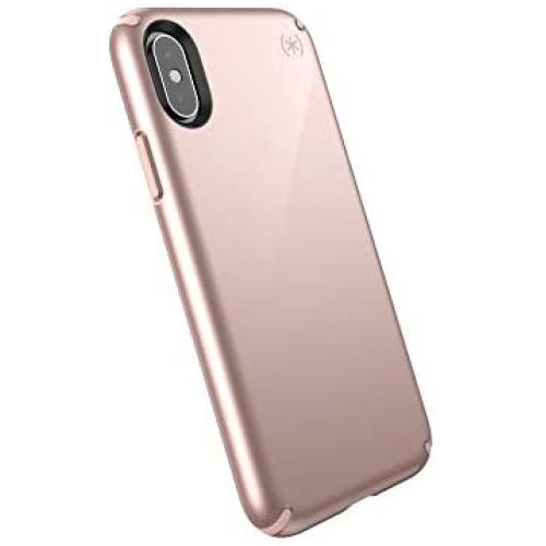 Speck Products Presidio Metallic iPhone Xs/iPhone X Case, Rose Gold Metallic/Dahlia Peach