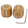 Taiss/ 2pcs Golden color Aluminum Rotary Electronic Control Potentiometer Knob For 6 mm Diameter Shaft, Volume Control Knob, Audio knob, Guitar Knob，Switch Knob, 19mm dia. x 17mm height Knob-1