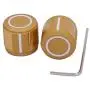 Taiss/ 2pcs Golden color Aluminum Rotary Electronic Control Potentiometer Knob For 6 mm Diameter Shaft, Volume Control Knob, Audio knob, Guitar Knob，Switch Knob, 19mm dia. x 17mm height Knob-1
