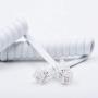 Telephone Handset Cord,SINCODA 5 Pack 6Ft Uncoiled/26CM Coiled Telephone Handset Cord for Telephone/Handset Black Curly Cord(White)