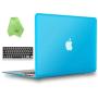 UESWILL Compatible with 2010-2017 Release MacBook Air 13 inch Model A1466 A1369, Hard Shell Case with Black Keyboard Cover + Microfiber Cloth, Aqua Blue