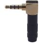 KK AS3b-4P 2pcs total, Hi End 4-Pole 3.5mm Right Angle & Streight Male Plug, Gold Plated, Solder Connector KK AS3b-4P (Angle & Straight)