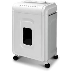 Aurora High-Security 8-Sheet Micro-Cut Paper, CD/DVD and Credit Card Shredder, White/Gray