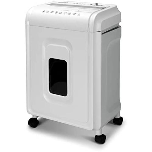 Aurora High-Security 8-Sheet Micro-Cut Paper, CD/DVD and Credit Card Shredder, White/Gray