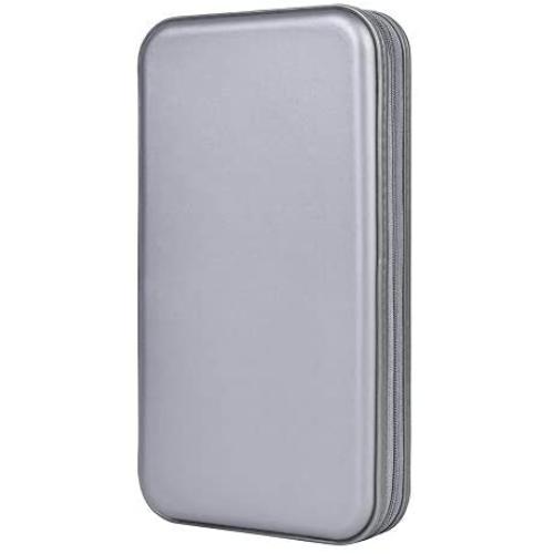 alavisxf xx CD Holder, 72 Capacity CD/DVD Case Holder Portable Wallet Storage Organizer Hard Plastic Protective Storage Holder for Car Travel(72 Capacity, Grey 72)