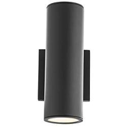 WAC Lighting WS-W190212-30-BK Cylinder LED Double Up and Down Indoor or Outdoor Wall Lighting, 12 Inches, Black