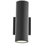 WAC Lighting WS-W190212-30-BK Cylinder LED Double Up and Down Indoor or Outdoor Wall Lighting, 12 Inches, Black