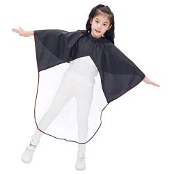Kids Haircut Cape with Viewing Window, Kids Barber Cape for Hair Cutting-Black