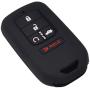 LemSa 2pcs Silicone 5 Buttons Smart Key Fob Cover Remote Keyless Entry Bag Compatible with Honda Civic Accord Pilot CR-V Pilot EX EX-L 2019 2018 2017 2016 2015 A2C81642600, Black/Blue
