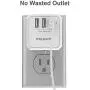 Multi Plug Outlet, Outlet expanders, POWSAV USB Wall Charger with 3 USB Ports(Smart 3.0A Total) and 3-Outlet Extender with 3 Way Splitter, No Surge Protector for Cruise Ship, Home, Office, ETL Listed