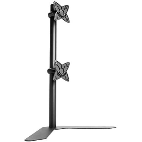 VIVO Dual Freestanding LCD Monitor Desk Stand, Holds 2 Vertically Stacked Screens up to 27 inches (STAND-V002H)