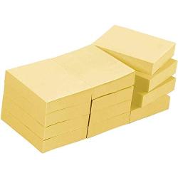 Post-it Notes, Original Pad, 1-3/8 inches x 1-7/8 inches, Recycled, Canary Yellow, 12 Pads per Pack. - New