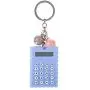 Serounder Mini Calculator, Portable Pocket Candy Color PVC 8 Digits Electronic Calculator with Silicone Buttons and Keychain Buckle for Children Students(Gray Purple)