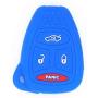 WFMJ 1X Blue Silicone 3 Buttons Remote Key Chain Cover with 1X Blue Keyring for KOBDT04A 2005 2006 2007 Chrysler 300 Aspen Jeep Grand Cherokee Commander Dodge Magnum Dodge Durango Charger