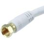 Monoprice 105360 75 Ohm Quad Shielded CL2 F-Type Coaxial RF Cable, 1.5ft, White