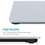 Body Weight Scale for People, HIPPIH Battery-Powered Digital Bathroom Scale with Round Corner, 11x11 in Precise Grey Body Scale with Step-On Technology, Large Blacklit Display, 400 Pounds Max