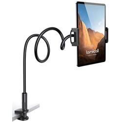 Gooseneck Tablet Mount Holder for Bed - Lamicall Flexible Tablet Arm Clamp, Bed Stand for 4.7-11'' Devices, Such as iPad Mini 7.9, Air 9.7, Pro 10.5/11, Switch, Galaxy Tabs - Black