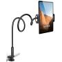 Gooseneck Tablet Mount Holder for Bed - Lamicall Flexible Tablet Arm Clamp, Bed Stand for 4.7-11'' Devices, Such as iPad Mini 7.9, Air 9.7, Pro 10.5/11, Switch, Galaxy Tabs - Black