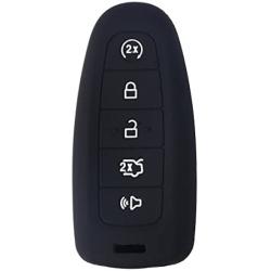 XUHANG Sillicone key Skin Cover key Remote Case Protector Shell for Ford Edge Escape Explorer Focus LINCOLN MKS MKT MKX MKZ Keyless Entry Smart Remote 5 Buttons black