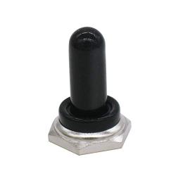 mxuteuk 5pcs Black 12mm Rubber Rocker Toggle Switch Knob Hat Waterproof Boot Cover Cap Ten-MZ-BK
