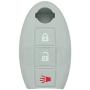 SEGADEN Silicone Cover Protector Case Skin Jacket Compatible with NISSAN 3 Button Smart Remote Key Fob CV9501 Gray
