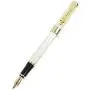 Gullor Golden Dragon Red Crystal Eyes Fountain Pen with Push in Style Ink Converter - Silver