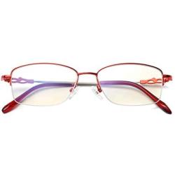 Alsenor Progressive Multifocal Computer Reading Glasses Blue Light Blocking Reader Glasses Frame For Men and Women (Red, 2.0 x)